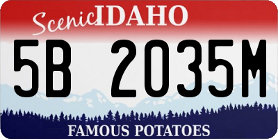 ID license plate 5B2035M
