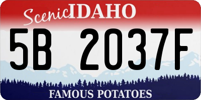 ID license plate 5B2037F