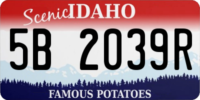 ID license plate 5B2039R