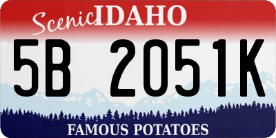 ID license plate 5B2051K