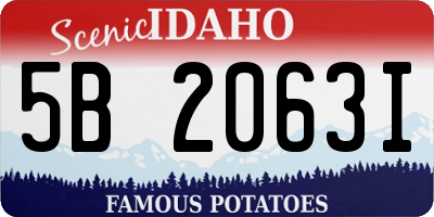 ID license plate 5B2063I