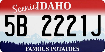 ID license plate 5B2221J