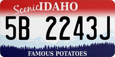 ID license plate 5B2243J