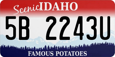 ID license plate 5B2243U