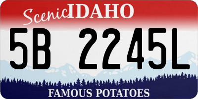 ID license plate 5B2245L