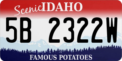 ID license plate 5B2322W