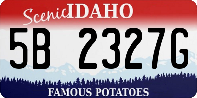 ID license plate 5B2327G