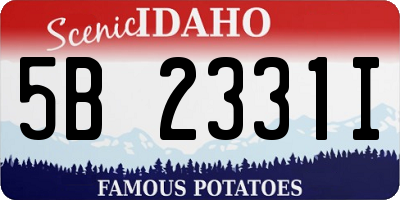 ID license plate 5B2331I