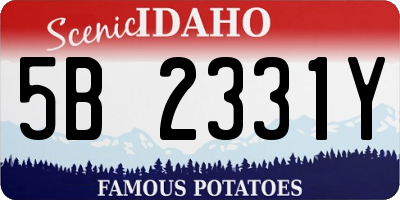 ID license plate 5B2331Y