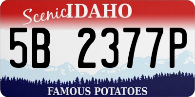 ID license plate 5B2377P