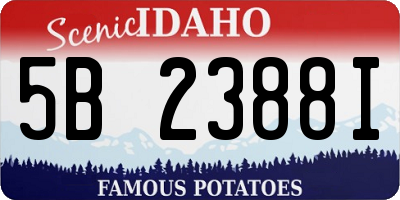 ID license plate 5B2388I