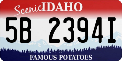 ID license plate 5B2394I