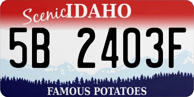 ID license plate 5B2403F