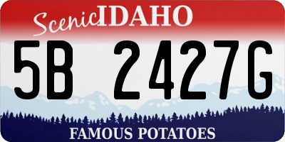 ID license plate 5B2427G