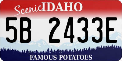 ID license plate 5B2433E