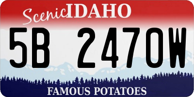 ID license plate 5B2470W