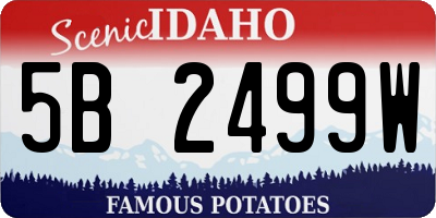 ID license plate 5B2499W