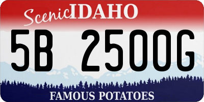 ID license plate 5B2500G