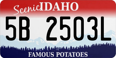 ID license plate 5B2503L