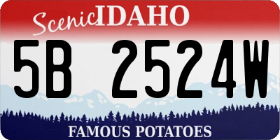 ID license plate 5B2524W