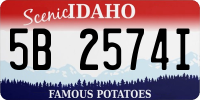 ID license plate 5B2574I
