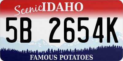 ID license plate 5B2654K