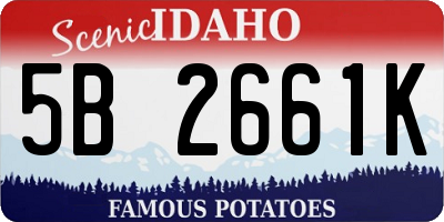ID license plate 5B2661K