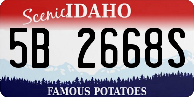 ID license plate 5B2668S