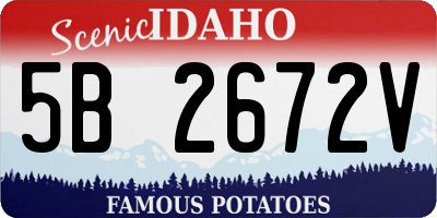 ID license plate 5B2672V