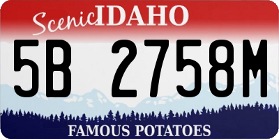 ID license plate 5B2758M