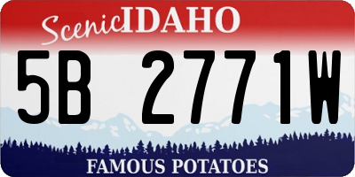 ID license plate 5B2771W