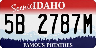 ID license plate 5B2787M