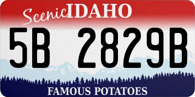 ID license plate 5B2829B