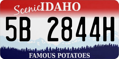 ID license plate 5B2844H