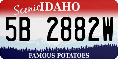 ID license plate 5B2882W