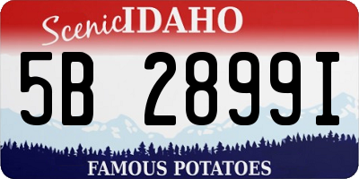ID license plate 5B2899I