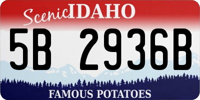 ID license plate 5B2936B