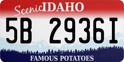 ID license plate 5B2936I