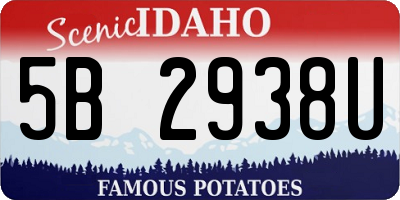 ID license plate 5B2938U