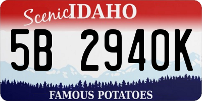 ID license plate 5B2940K
