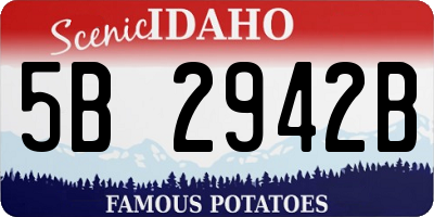 ID license plate 5B2942B