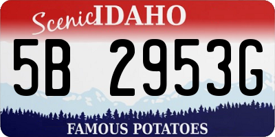 ID license plate 5B2953G