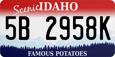 ID license plate 5B2958K