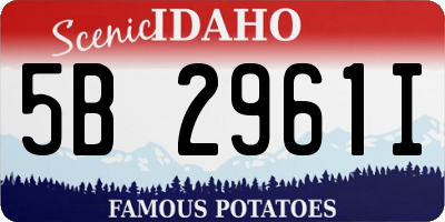 ID license plate 5B2961I