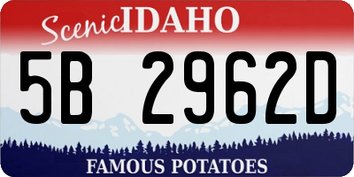 ID license plate 5B2962D