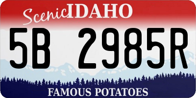 ID license plate 5B2985R