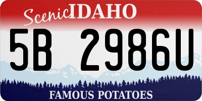 ID license plate 5B2986U