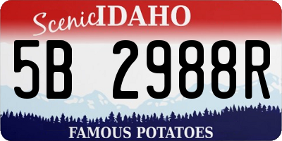 ID license plate 5B2988R