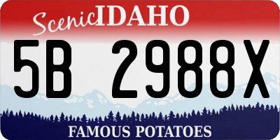 ID license plate 5B2988X