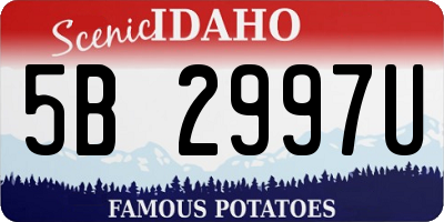 ID license plate 5B2997U